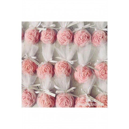 30 Adet Süslemeli Şakayık Mum, Düğün, Nikah Şekeri, Kına, Söz, Doğum