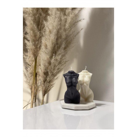 Siyah Beyaz Ikili Kadın Mum Kokulu Venüs Mum Body Candle