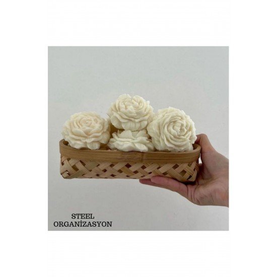 10 Adet Süslemeli Şakayık Mum, Düğün, Nikah, Kına, Söz, Doğum