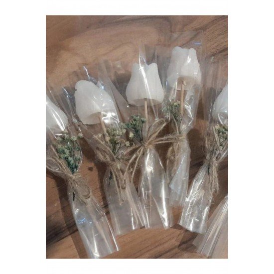 Zarif Lale Buketi Tasarımlı Kokulu 6’lı Mum Seti