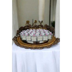 Pembe çiçekli bubble mum 25 adet