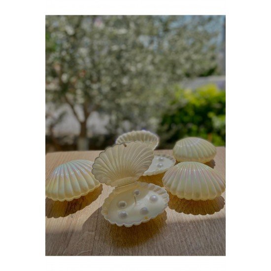 Pinterest İncili Istiridye Mum Düğün, Nişan, Söz, Hediyelik 20 Adet