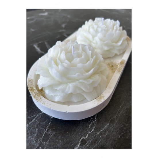 Dekoratif Şakayık Mum 3'lü Set