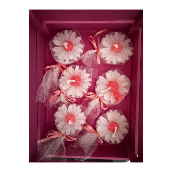 Doğum Günü Düğün Nişan Hediyelikleri Papatya Mum 20 Adet Pembe