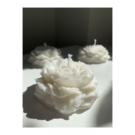 Ikili Set Kokulu, Şakayık Şekilli Dekoratif Mum (İKİ ADET)