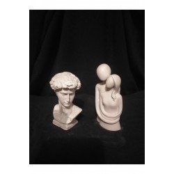 David Büst Ve Sarılan Çift Açık Gri Renk