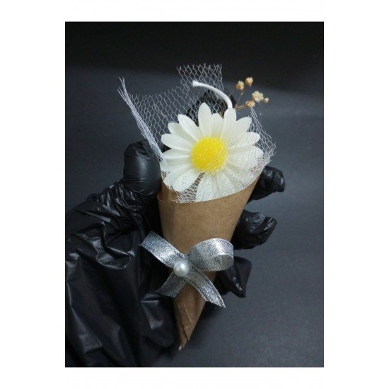 20 Adet Papatyalı Buket Mum Söz Düğün Nikah Nişan Kına Hediyelik