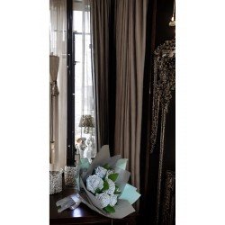 Gri Şakayık Buket Mum (SANDAL, LAVANTA, GÜL, NAR, ÇİKOLATA) Kokulu Mum %100 Soya Wax