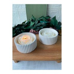 2'li Dekoratif Mumluk Beton Kase Mum