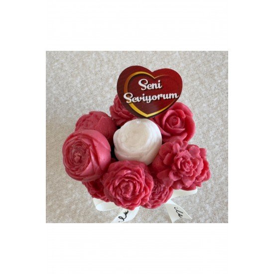 Buket mum, çiçek mum, çiçek, buket, dekoratif mum, hediyelik mum, sevgililer günü hediyesi