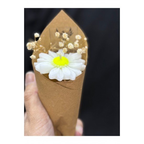 Kişiye özel Düğün-Söz-Nişan Tüm özel günler için Buket papatya mum (15 adet)