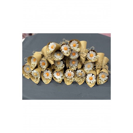 Kişiye özel Düğün-Söz-Nişan Tüm özel günler için Buket papatya mum (15 adet)