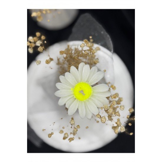 Kişiye özel Düğün-Söz-Nişan Tüm özel günler için Buket papatya mum (15 adet)