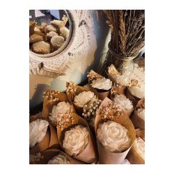 10 Adet Kokulu Şakayık Buket Mum / Söz - Nişan - Nikah Hediyelik Mum