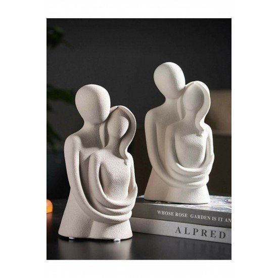 Sevgili Aşıklar Sarılmış Çift Biblo Dekor Hediyelik