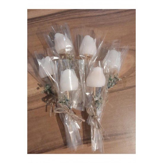 Hediyelik Kokulu Lale Model Buket Mum 6'lı