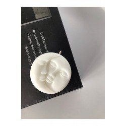 Bernami Dekoratif Güneş Ay Kokulu Mum Beyaz