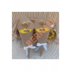 Kişiye Özel Düğün|Nişan|Söz Hediyelik Ayçiçeği Buket Mum - 15 Adet