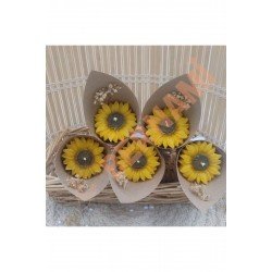 Kişiye Özel Düğün|Nişan|Söz Hediyelik Ayçiçeği Buket Mum - 15 Adet