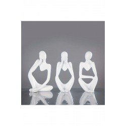 Nordic Tarzı 3'lü Heykel Seti , Soyut Düşünen Adam Heykel Biblo Aksesuar Seti