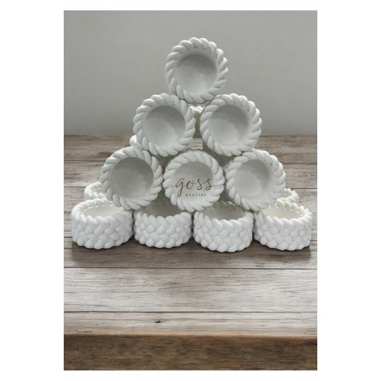 El Yapımı Örgü Model Beton Mumluk – 20 Adet Mini Kase Hediyelik (NİŞAN, KINA, DÜĞÜN)