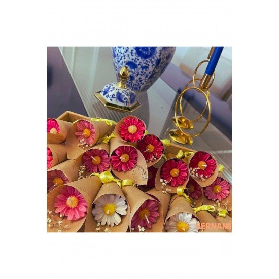 Papatya mum Düğün nişan kına sünnet hediyelik doğum günü nikah şekeri papatya - 20 Adet