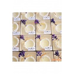 Taş Tozu Burgu Mum Beyaz Kutu Nikah, Nişan, Düğün, Özel Gün, Isime Özel Etiket Süsleme - 10 Adet