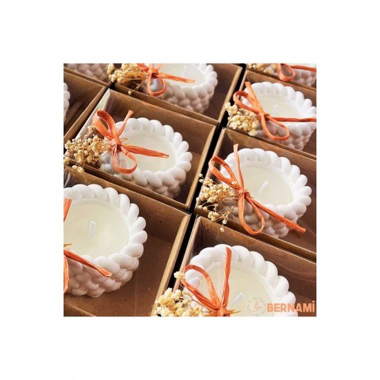 Kişiye Özel Düğün|nişan|söz| Annelergünü| Isme Özel Hediyelik Beton Burgu Mum Süslemeli - 10 Adet