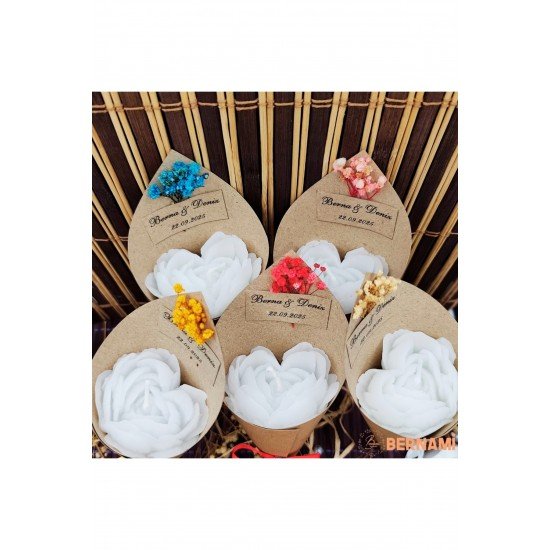 Özel Anlar Kalpli Mum Buket | Düğün, Nişan, Söz, Kına, Sünnet, Doğum Günü ve Özel Günler – 10 Adet