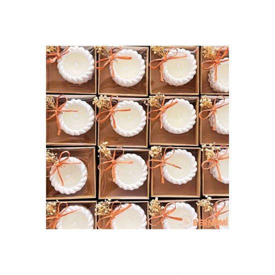 Kişiye Özel Düğün|nişan|söz| Annelergünü| Isme Özel Hediyelik Beton Burgu Mum Süslemeli - 10 Adet