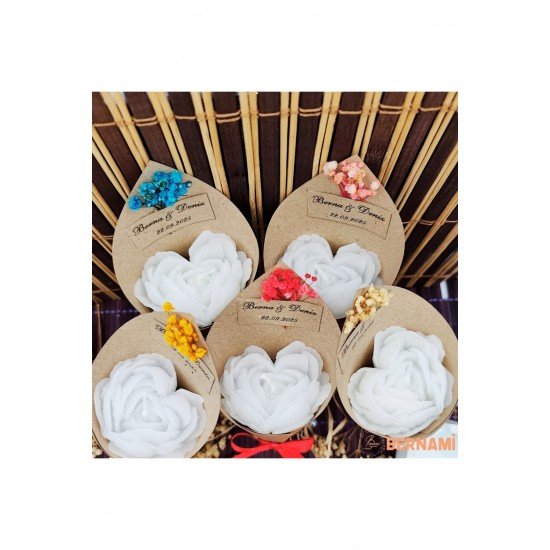 Özel Anlar Kalpli Mum Buket | Düğün, Nişan, Söz, Kına, Sünnet, Doğum Günü ve Özel Günler – 10 Adet