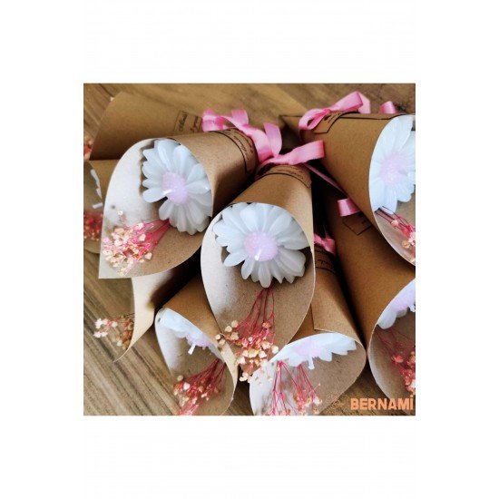 Papatya Buketi Mum, Düğün Hediyesi, Nikah Şekeri, Bebek Şekeri, Çiçek - 20 Adet