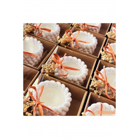 Kişiye Özel Düğün|nişan|söz| Annelergünü| Isme Özel Hediyelik Beton Burgu Mum Süslemeli - 10 Adet