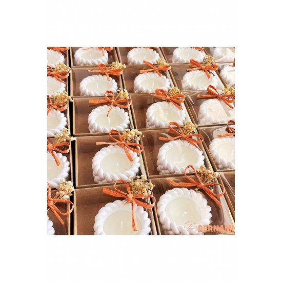 Kişiye Özel Düğün|nişan|söz| Annelergünü| Isme Özel Hediyelik Beton Burgu Mum Süslemeli - 10 Adet