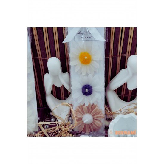 Özel Anlar Üçlü Papatya Seti | Düğün, Nişan, Söz, Kına, Sünnet, Doğum Günü ve Özel Günler – 10 Adet