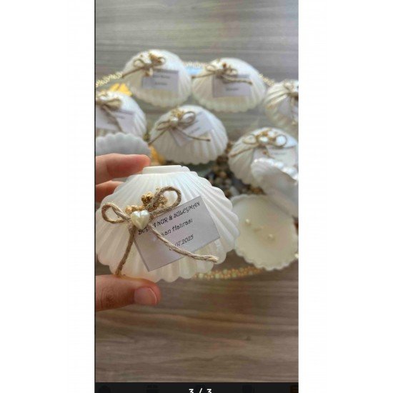 Kutulu Istiridye Mum Düğün, Nişan , Söz ,kına , Mevlüt , Doğum Günü , Yılbaşı Hediyelik- 10 Adet