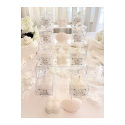 15 Adet Mika Kutulu Bubble/İstiridye Mum, Kişiye Özel Hediyelik, Düğün, Nişan, Söz, Kına, Sünnet,