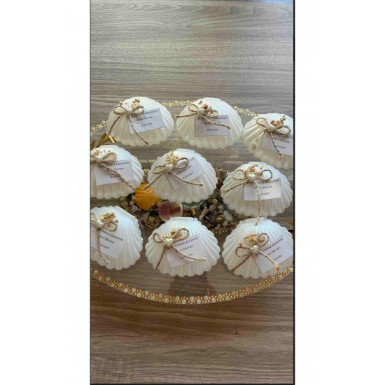 Kutulu Istiridye Mum Düğün, Nişan , Söz ,kına , Mevlüt , Doğum Günü , Yılbaşı Hediyelik- 10 Adet