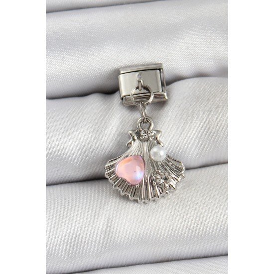 Özel Çelik Sallantılı İnci Detaylı İstiridye Model Renk Nomination Charm Fırsat!!!