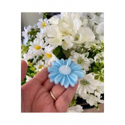 Bebek Hediyelik Mavi Papatya Mum 10 Adet