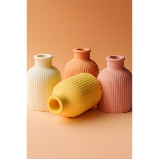 Iskandinav Dekoratif Vazo Biblo Beyaz