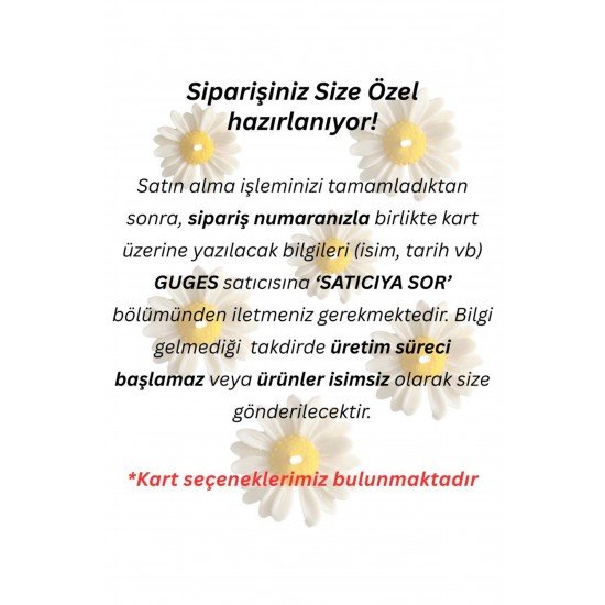 10 Adet Özel Tasarlanmış Kart Ve Papatya Mum. Bebek Doğum, Babyshower, Doğum Günü, Hediyelik