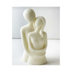 Aşık Çift Büstü Kokulu Mum Beyaz - Sevgililer Mumu