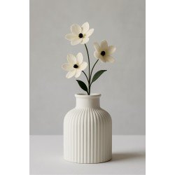 Iskandinav Dekoratif Vazo Biblo Beyaz