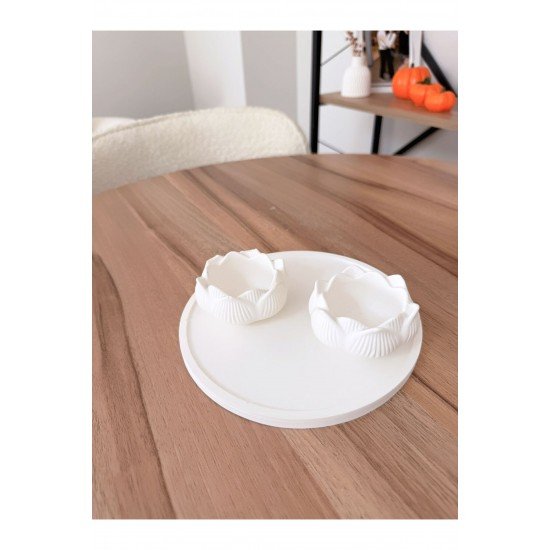 Dekoratif Yuvarlak Altlık & Lotus Mumluk Organizer Dekorasyon Obje / Ev & Ofis
