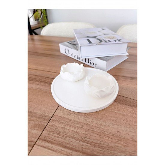 Dekoratif Yuvarlak Altlık & Lotus Mumluk Organizer Dekorasyon Obje / Ev & Ofis