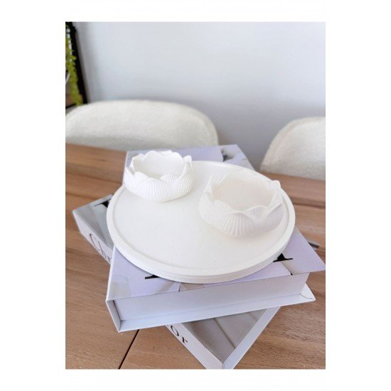 Dekoratif Yuvarlak Altlık & Lotus Mumluk Organizer Dekorasyon Obje / Ev & Ofis