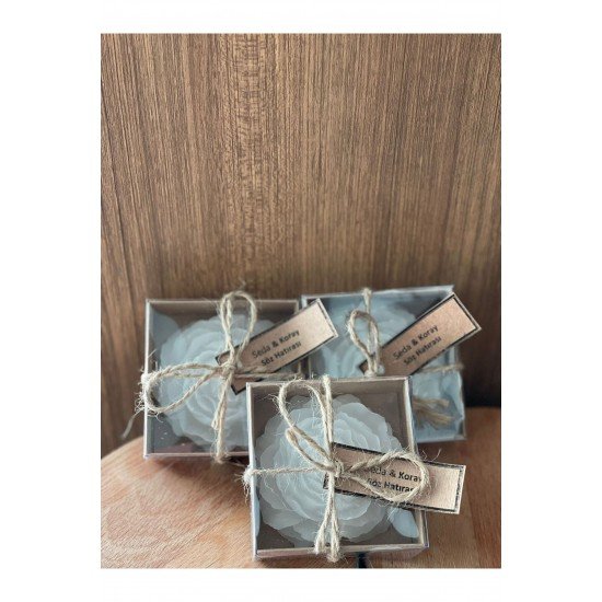 Süslemeli Şakayık Mum, Düğün, Kına, Nişan, Söz, Nikah, Hediyelik Kutu - 20 Adet