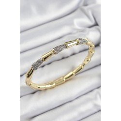 Özel Pirinç Zirkon Taşlı Kemik Model Gold Renk Vip Kadın Bileklik Fırsat!!!