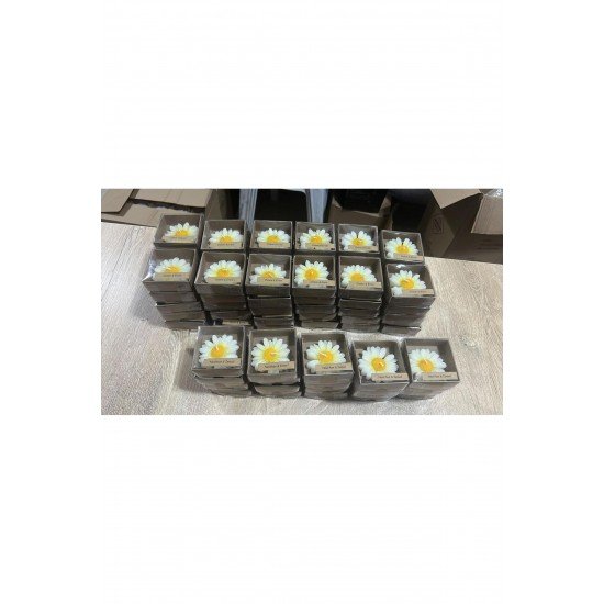 15 Adet Kraft Kutulu Papatya Mum Hediyelik, Nişan, Düğün, Sünnet, Söz, Kına, Doğum Günü